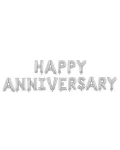 16" HAPPY ANNIVERSARY Foil Balloon Phrase Letter Banner Set Celebrate