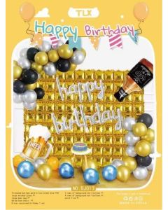Birthday Cheers Bouquet Backdrop Arrangement Beer Birthday Party Decorations Gold Balloon Bottle Beer Mug Crown Balloon 30th 40th 50th Beer Party Decoration Supplies