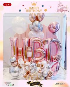 Pink Birthday Backdrop Arrangement Rose Gold 40inch  Balloon, Birthday Decorations, Happy Birthday Banner Large Birthday Party Decorations