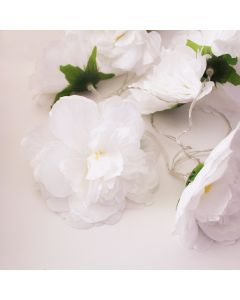 8 LED, Large White Flower String Lights - Warm White 
