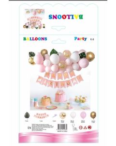 Birthday Garland Balloon Bouquet Pink