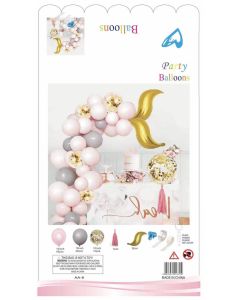 Mermaid Tail Balloon Garland Kit Grey Pink Mix100PCS