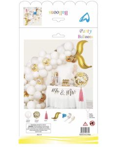 Mermaid Tail Balloon Garland Kit White Gold Mix100PCS