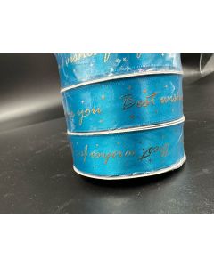 Best Wishes Polyester Blue Ribbon Birthday Wrapping Gifts 