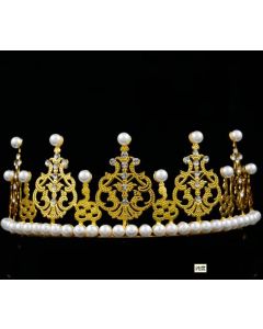  Pearl Crown Cake Topper Metal Wedding Cake Topper Decor 12PCS
