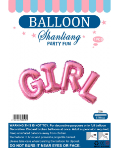 baby gril Foil Balloon for baby shower Celebration Party Decorate Balloon