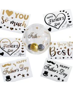 Happy Father's Day Balloons Stickers Father's Day Bobo Balloon Stickers DIY Letters PVC Paster Decals Set Father's Day Party Decorations Supplies 12pcs Fathers Day Stickers Balloon Stickers Event Decor