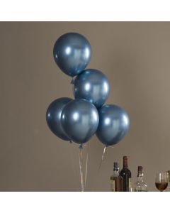 Shinny Chrome Latex Balloon Multiple Colors Helium Available-Blue-5 inch-50PC