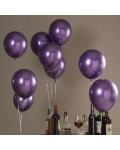 Shinny Chrome Latex Balloon Multiple Colors Helium Available-Purple-5 inch-100PC