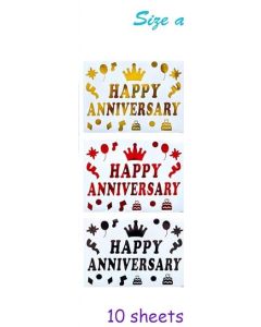 Balloon Stickers Event Decor Happy Anniversary Balloon 12 PCS Stickers I Love You Bobo Balloon Stickers Mixed Color DIY Letter Decorative Decals Glass Paster Celebration Party Supplies 12 PCS