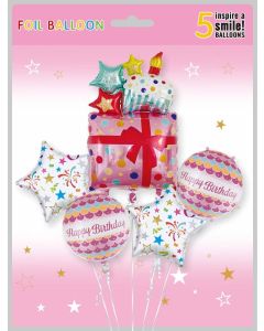 Happy Birthday Balloon Bouquet 5PCS