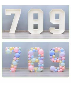 4ft Mosaic Balloon Frame Number Pre-Cut Kit Number Cut-Out Extra Large Foam Board Backdrop