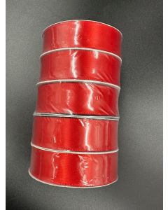 1inch Red Satin Ribbon Double Faced Polyester Fabric Ribbon for Crafts, Gift Wrapping, Wedding, Christmas, Easter, Floral, Hair, Invitation