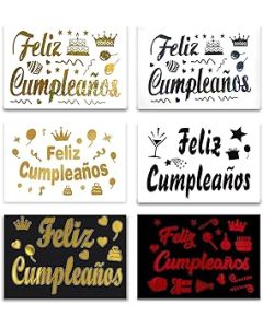 Balloon Stickers Event Decor Spanish Happy Birthday Stickers Happy Day Balloons Stickers Day Bobo Balloon Stickers DIY Letters PVC Paster Decals Set Day Party Decorations Supplies