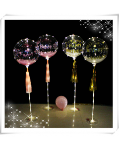 1dozen Happy Birthday Bobo Ball Transparent Balloon Sticker Wedding Balloon Sticker mix design 