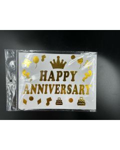 12 Pieces Happy Anniversary Balloon Sticker Bobo Party Balloon Stickers PVC Letter Stickers Balloon Decals Anniversary Paster for DIY Anniversary