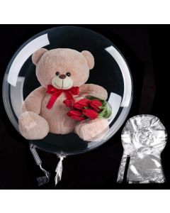 Large Clear Bubble Balloons for Stuffing, 12PCS 18-24 Inch Big Bubble Balloons, Transparent BoBo Balloons for Valentines Decoration Baby Shower Wedding Birthday Party