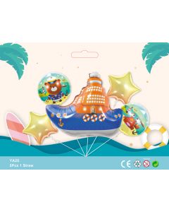 Boat Sailor Theme Party Balloons 5pcs Foil YA25