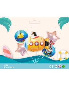 Submarine Sailor theme party balloons 5pcs Foil YA26