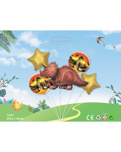 TRICERATOPS 5pcs Foil Balloon bouquet DINOSAUR safari themed party  birthday party supplies kids toy YA33