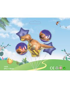 BROWN TYRANNOSAURUS REX 5pcs Foil Balloon bouquet safari themed party  birthday party supplies kids toy YA35