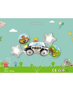 POLICE CAR 5pcs Foil Balloon bouquet  birthday party supplies kids toy YA37