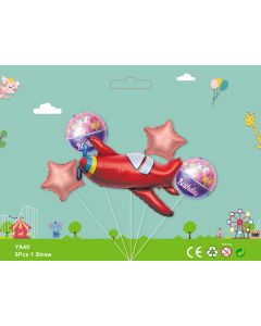 PLANE 5pcs Foil Balloon bouquet birthday party supplies kids toy YA40