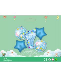 IT'S A BOY 5pcs Foil Balloon bouquet baby shower themed party birthday party supplies kids toy YB15