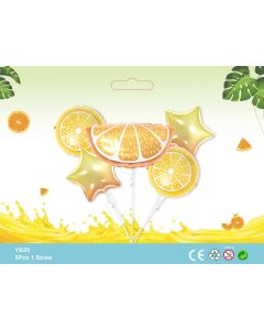 ORANGE 5pcs Foil Balloon bouquet fruit themed party birthday party supplies kids toy YB20