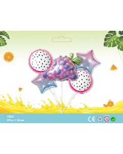 GRAPE 5pcs Foil Balloon bouquet fruit themed party birthday party supplies kids toy YB22