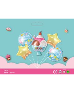 5pcs Foil Balloon bouquet safari themed party birthday party supplies kids toy YB28