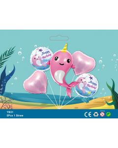 5pcs Foil Balloon bouquet safari themed party birthday party supplies kids toy YB31